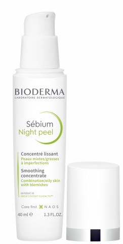 BIODERMA photo produit, Sebium Nightpeel  peeling doux nuit peau grasse